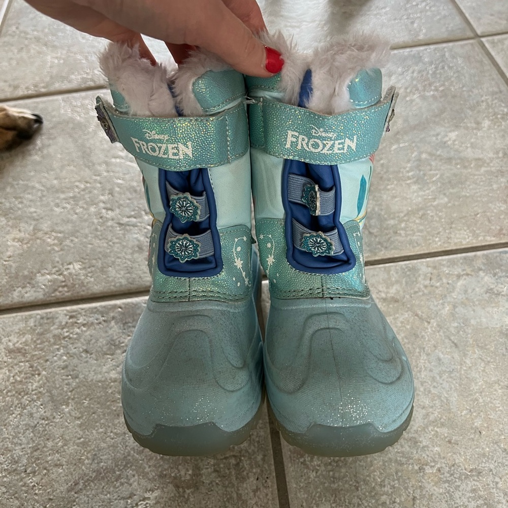 Disney Frozen Light Blue Kids Elsa and Anna Snow Boots